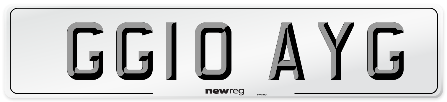 GG10 AYG Number Plate from New Reg